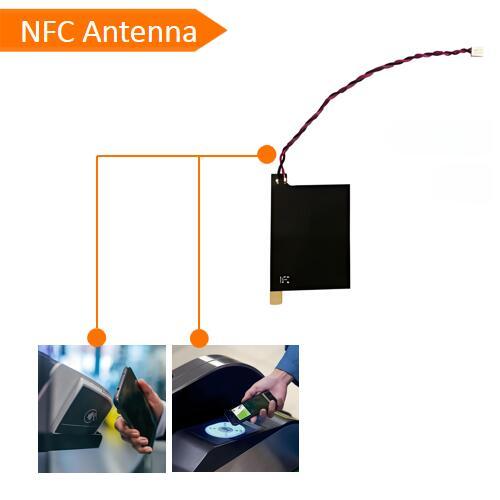 Dual side 2.0uH NFC antenna with mini-lock connector